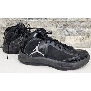 Nike Mens Jordan Aero Flight Basketball Shoes Black Patent Size 7.5 Athletic